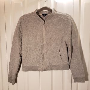 Quilted bomber in grey knit